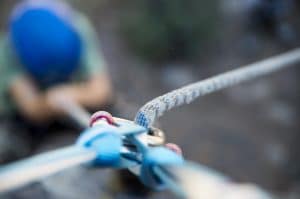Close up of a climbing rope