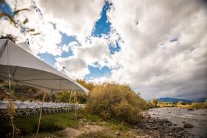 Wedding tent by the river
