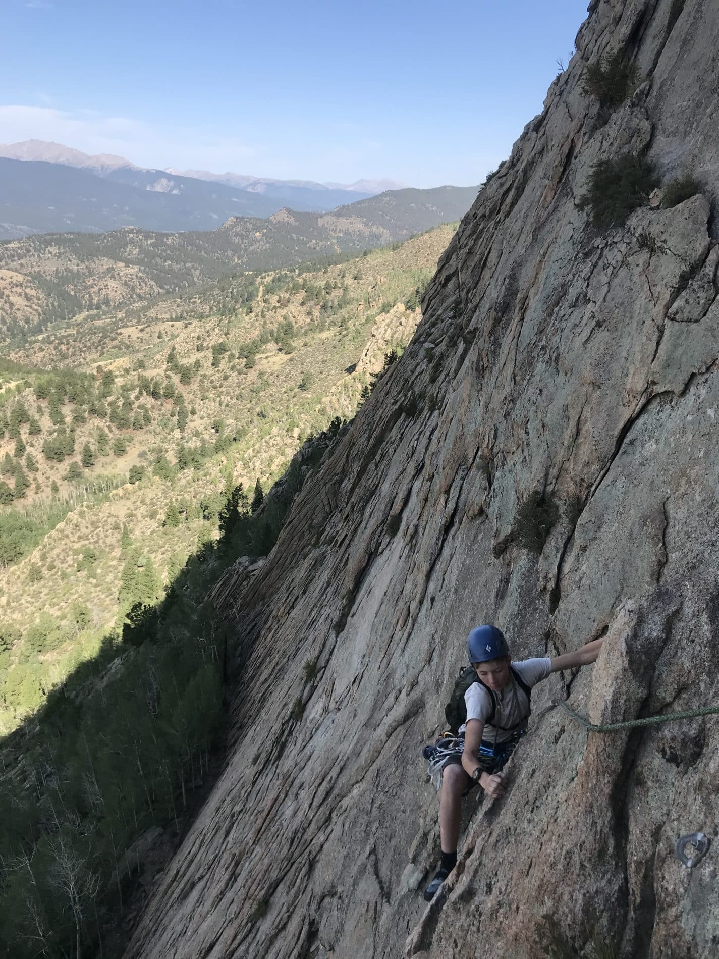 rock climbing with a view