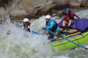 rowing through rapids