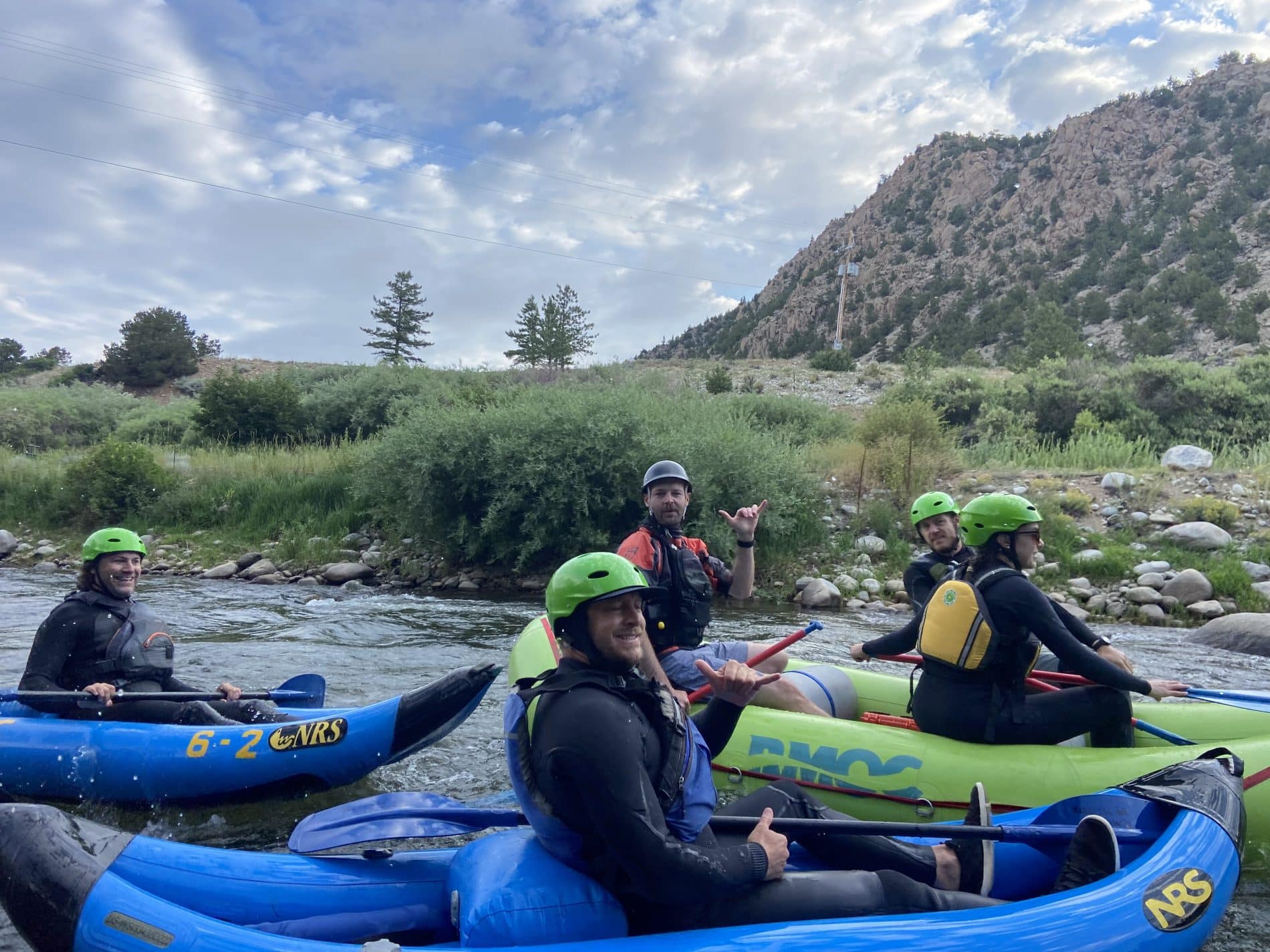 People floating down the river